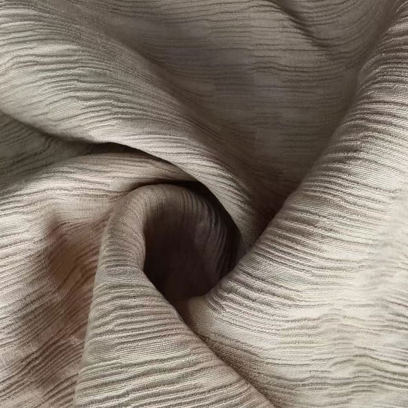 Jacquard Single-Filament Nylon Rayon Fabric na May Distinct Pleated Texture
